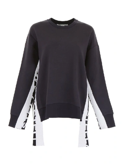 Shop Stella Mccartney Sweatshirt With Logo Band In Ink (black)