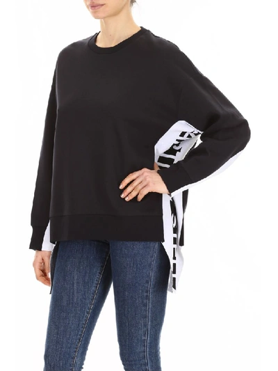 Shop Stella Mccartney Sweatshirt With Logo Band In Ink (black)