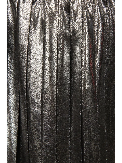 Shop Versace Plisse Maxi Skirt In Metal