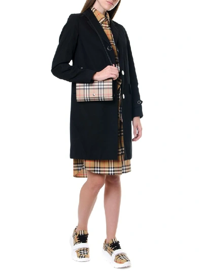 Shop Burberry Black Cotton Single Breasted Trench Coat
