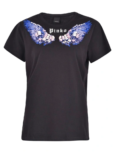 Shop Pinko Embellished T-shirt In Black