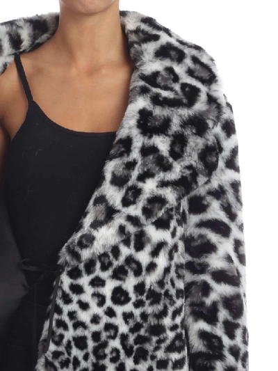 Shop Alberta Ferretti Animal-print Eco-fur In Grey