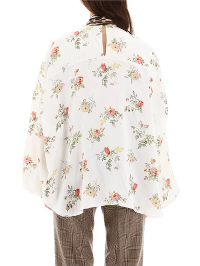 Shop R13 Floral-printed Silk Blouse In Ivory Floral (white)