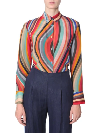 Ps By Paul Smith Swirl-print Silk Shirt In Multicolor