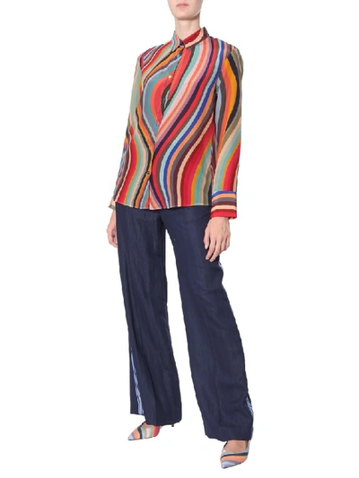 Ps By Paul Smith Swirl-print Silk Shirt In Multicolor