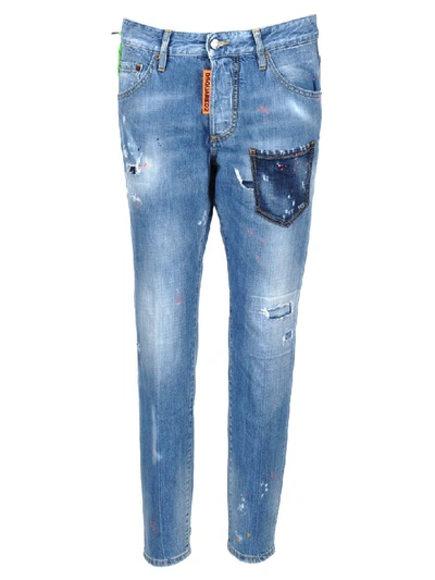 Shop Dsquared2 D Squared Skinny Dan Jeans In Blue