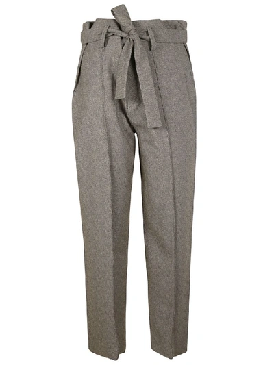 Shop Isabel Marant Tie-belt Trousers In Grey