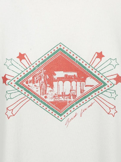 Shop Saint Laurent T-shirt In Dirty Ecru/rouge/ver