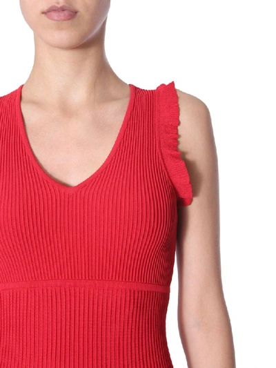 Shop Michael Michael Kors Sleeveless Dress In Rosso