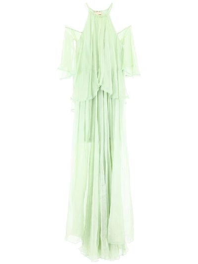 Shop Maria Lucia Hohan Lyla Cut-out Dress In Green Opal (green)