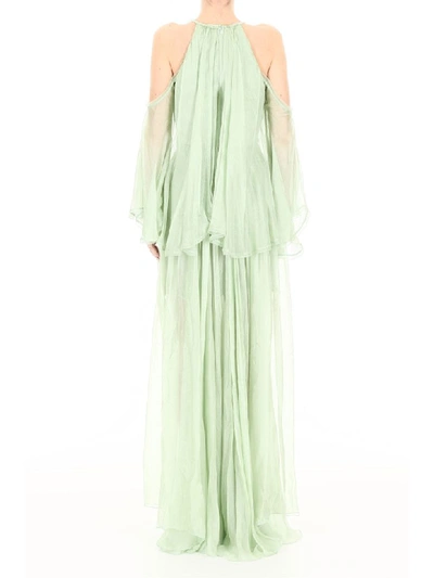 Shop Maria Lucia Hohan Lyla Cut-out Dress In Green Opal (green)