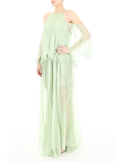 Shop Maria Lucia Hohan Lyla Cut-out Dress In Green Opal (green)