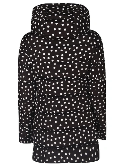 Shop Dolce & Gabbana Dotted All-over Print Hooded Parka In Dark Blue/white