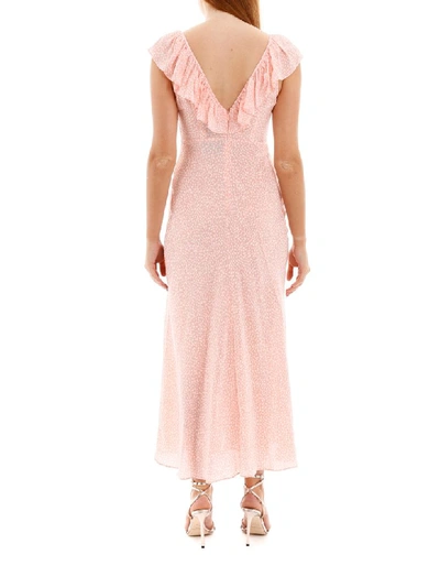 Shop Rixo London Antoinette Dress In Coral Cream (pink)