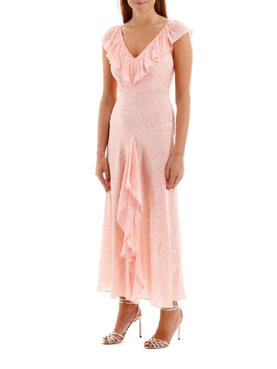 Shop Rixo London Antoinette Dress In Coral Cream (pink)