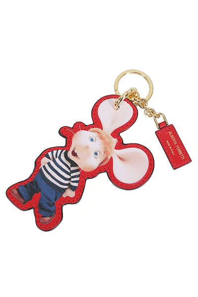 Shop Alberta Ferretti Topo Gigio Keyring In Red