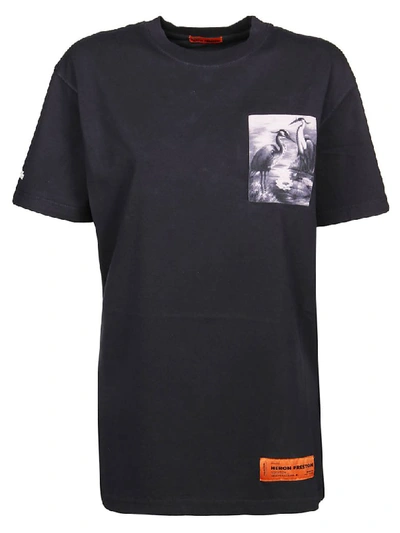 Shop Heron Preston T-shirt Reg Heron Patch In Off Black Multicolor