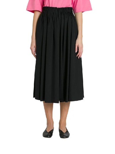 Shop Marni Gathered Waist Midi Skirt In Nero