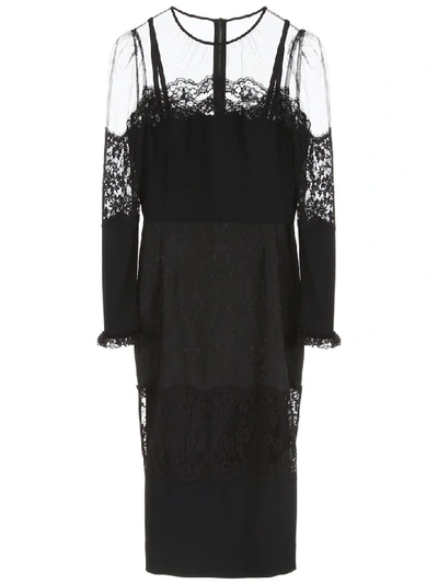 Shop Dolce & Gabbana Dress With Lace In Nero (black)