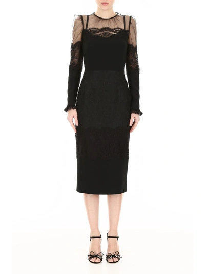 Shop Dolce & Gabbana Dress With Lace In Nero (black)