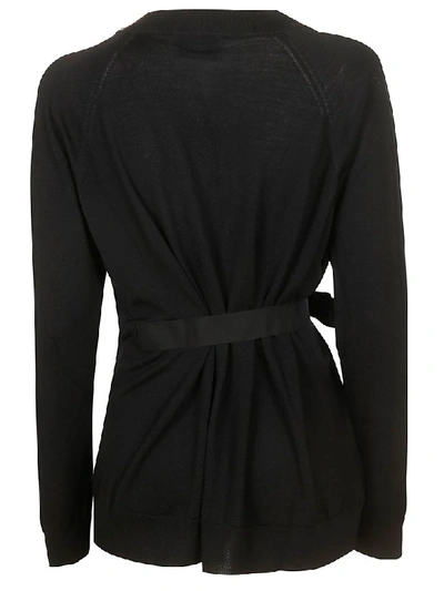 Shop Prada Embellished Cardigan In Black