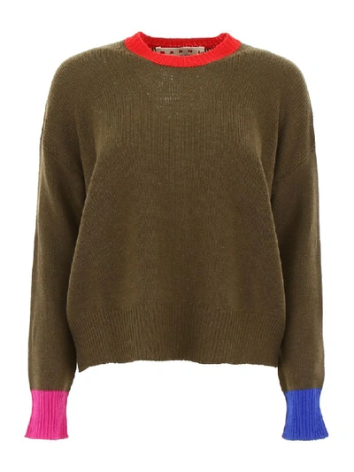 Shop Marni Cashmere Pullover In Deep Sage (green)