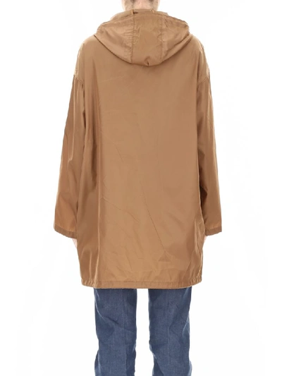 Shop Prada Nylon Raincoat In Cammello (brown)