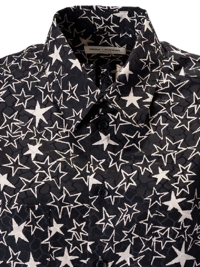 Shop Saint Laurent Stars Print Shirt In Black/chalk