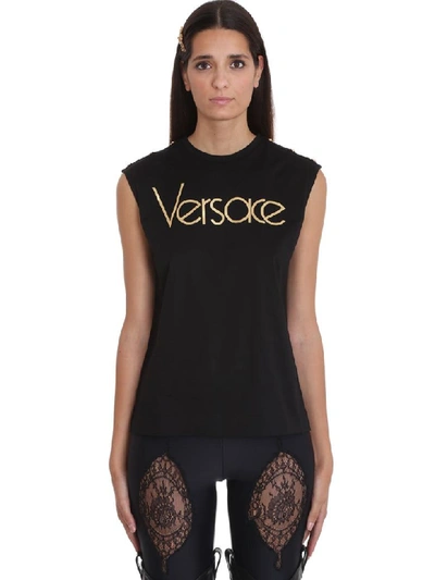 Shop Versace Topwear In Black Cotton