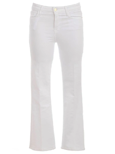 Shop Frame Le Crop Mini Boot Jeans Cropped White In Blanc