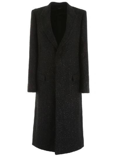 Shop Amiri Boucle Coat In Black (black)