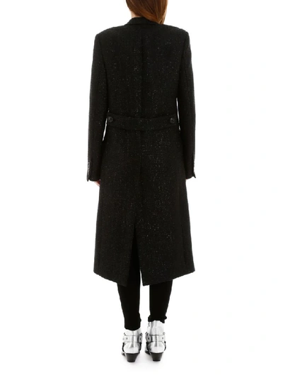 Shop Amiri Boucle Coat In Black (black)