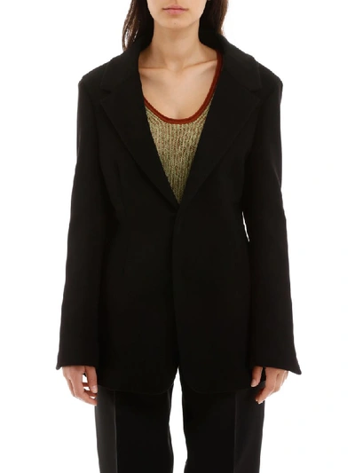 Shop Bottega Veneta Cashmere Blazer In Nero (black)