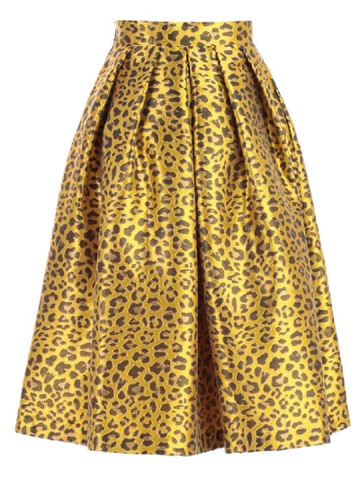 Shop Ultràchic Skirt Longuette Animalier In Animalier Yellow