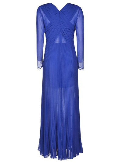 Shop Self-portrait Cross Front Maxi Dress In Cobalt Blue