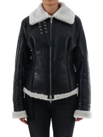 Shop Ben Taverniti Unravel Project Shearling Jacket In Black