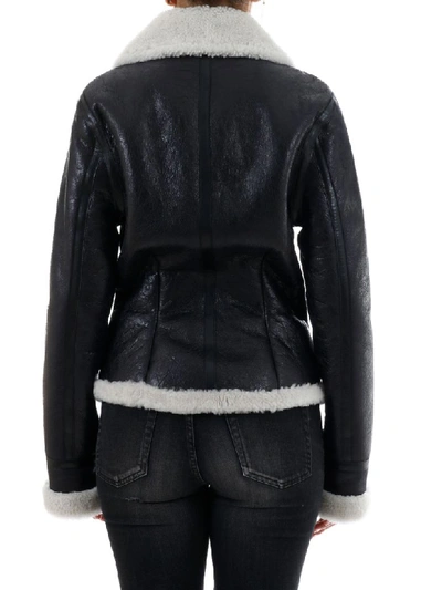 Shop Ben Taverniti Unravel Project Shearling Jacket In Black