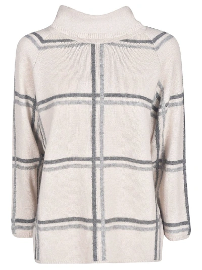 Shop Bruno Manetti Check Knitted Top In Beige/multicolor