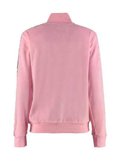 Shop Chiara Ferragni Chenille Full-zip Sweatshirt In Pink