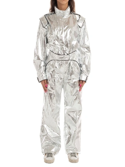 Shop Off-white Silver Racing Loose Jumpsuit In Silver No Color
