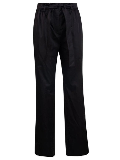 Shop Moschino Tie Waist Trousers In Black