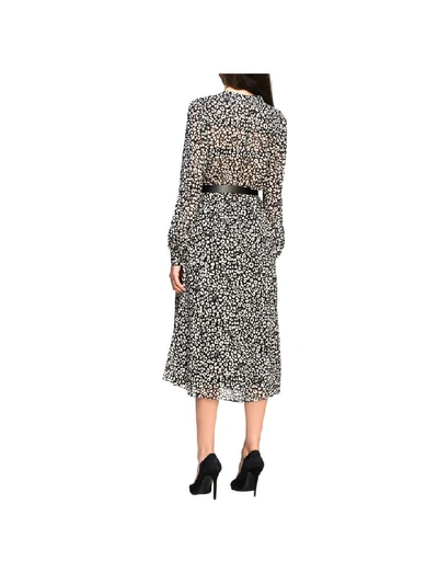 Shop Michael Michael Kors Dress  Dress With Floral Print And Belt In Black