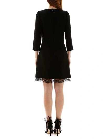 Shop Dolce & Gabbana Mini Dress With Lace Insert In Nero (black)