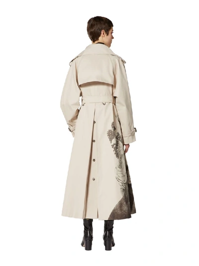 Shop Valentino Lovers Print Trench With Belt In Bg Beige