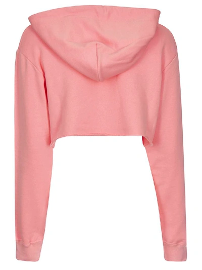 Shop Gcds Cropped Hooded Sweatshirt In Pink