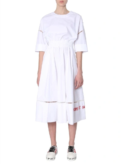Shop Philosophy Di Lorenzo Serafini Midi Dress In Bianco