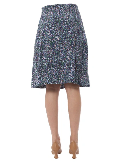 Shop Apc Silk Skirt In Blu