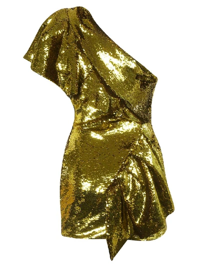 Shop Alexandre Vauthier Sequined Dress In Lemon