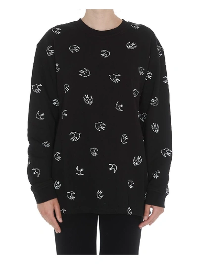 Shop Mcq By Alexander Mcqueen Mcq Alexander Mcqueen Back Pleated Swallow Sweatshirt In Black