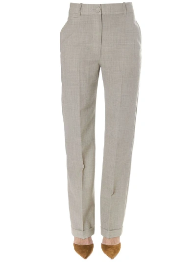 Shop Jacquemus Beige High Rise Chino Pants In Cotton Blend